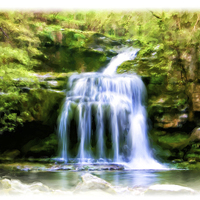 Buy canvas prints of West Burton Waterfall by Ray Nelson