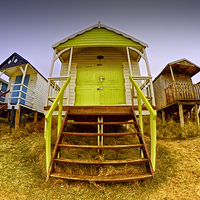 Buy canvas prints of Hunstanton Beach Huts No.1 by Ray Nelson