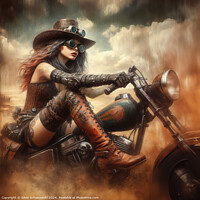 Buy canvas prints of Steampunk Biker Girl by Silvio Schoisswohl