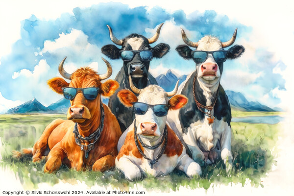 Cool Cows Picture Board by Silvio Schoisswohl