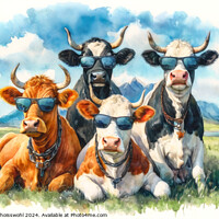 Buy canvas prints of Cool Cows by Silvio Schoisswohl