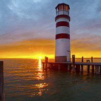 Buy canvas prints of lighthouse podersdorf by Silvio Schoisswohl