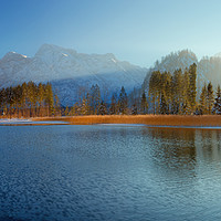 Buy canvas prints of Alp Lake Winter  Pano by Silvio Schoisswohl