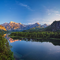 Buy canvas prints of Summer evening at the Almsee by Silvio Schoisswohl