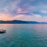Buy canvas prints of Morning atmosphere at the Attersee lake by Silvio Schoisswohl