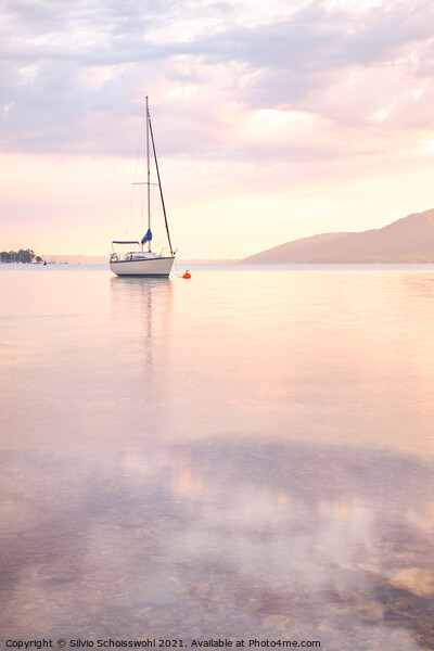 Sailing boat in pastel Picture Board by Silvio Schoisswohl