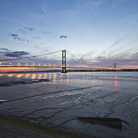 Buy canvas prints of The Glowing Humber Bridge by P D