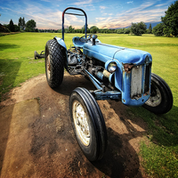 Buy canvas prints of Nostalgic Charm of a Blue Tractor by P D