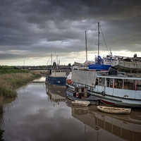 Buy canvas prints of Majestic Boats in Barton Haven by P D