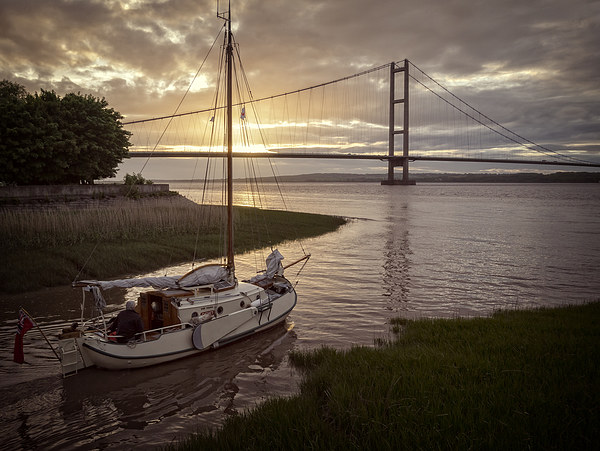 Majestic Humber Bridge Sunset Picture Board by P D