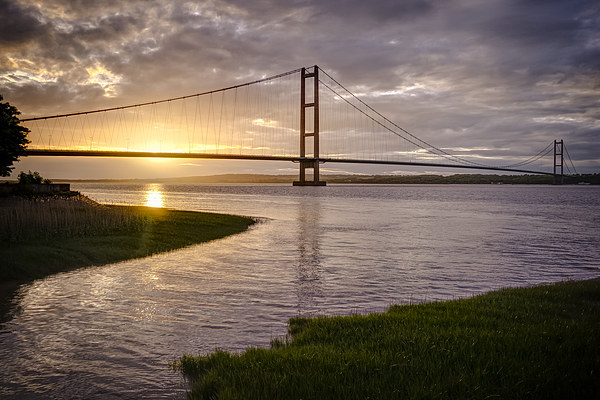 Majestic Sunset Over Humber Bridge Picture Board by P D
