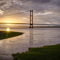 Buy canvas prints of Majestic Sunset Over Humber Bridge by P D