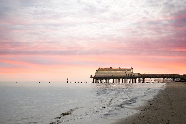Stunning Pink Skies Over Cleethorpes Pier at Sunse Picture Board by P D