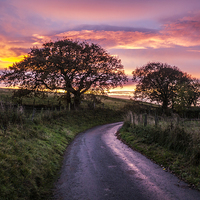 Buy canvas prints of Majestic Sunrise over the Welsh Countryside by P D