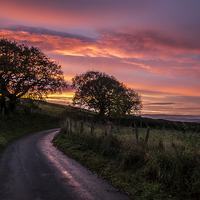 Buy canvas prints of Majestic Sunrise Over Welsh Countryside by P D