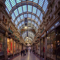 Buy canvas prints of Luxe Shopping Haven in Leeds by P D