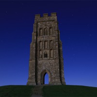 Buy canvas prints of Glastonbury Tor at night by Simon Cadby