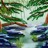 Buy canvas prints of Woodland Stream by Christine Kerioak