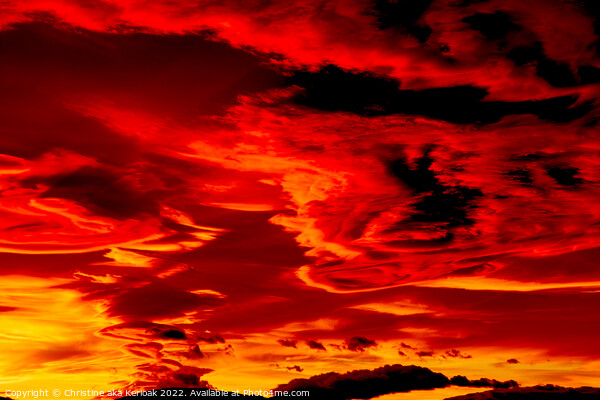 Fiery Sunset Picture Board by Christine Kerioak