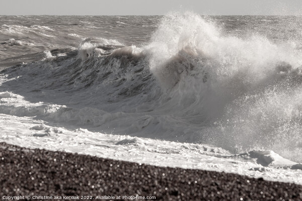 Big Waves Coming Up The Beach Picture Board by Christine Kerioak
