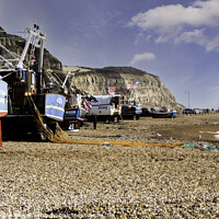 Buy canvas prints of Fishing Trawlers at Hastings by Christine Kerioak