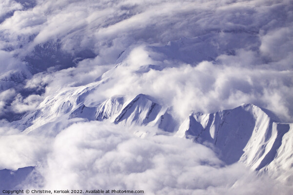 Pyrenees Covered in Snow and Clouds Picture Board by Christine Kerioak