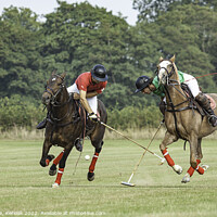 Buy canvas prints of Polo Players Going for the Ball by Christine Kerioak