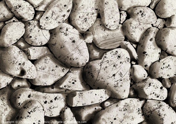 Black and White Stones - Painting Picture Board by Christine Kerioak