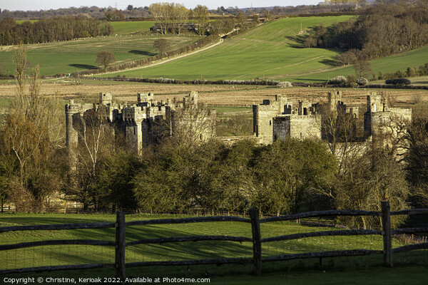 Bodium Castle and Surrounding Countryside Picture Board by Christine Kerioak