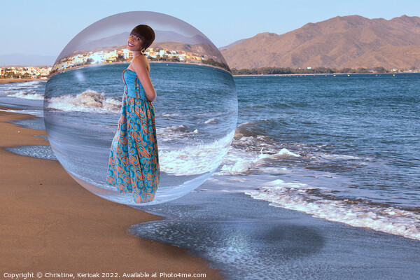 Girl in a Bubble Picture Board by Christine Kerioak