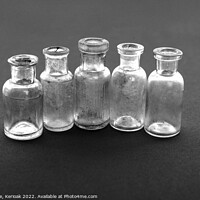 Buy canvas prints of Tiny Glass Bottles by Christine Kerioak