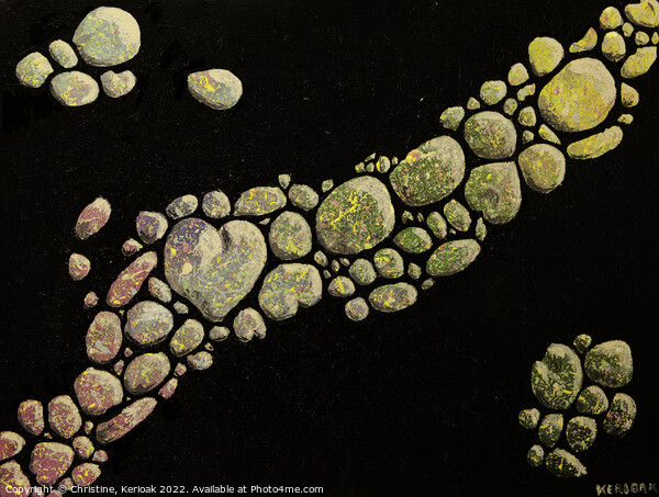 Cosmic Pebbles, original painting Picture Board by Christine Kerioak