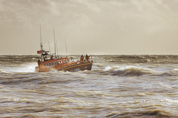 Lifeboat in heavy seas Picture Board by Christine Kerioak
