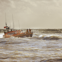 Buy canvas prints of Lifeboat in heavy seas by Christine Kerioak