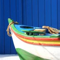 Buy canvas prints of Greek Fishing Boat by Elaine Elespe