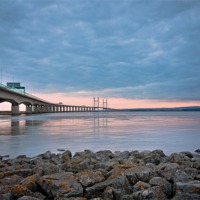 Buy canvas prints of Severn Bridge Sunset by Matt Taylor