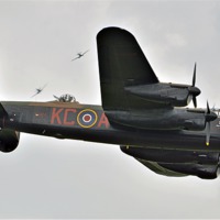Buy canvas prints of Lancaster Anniversary Flyover by Louise  Hawkins