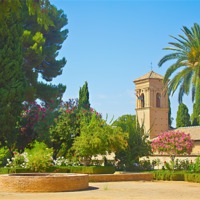 Buy canvas prints of Gardens of La Alhambra in Granada, Spain by Dragomir Nikolov