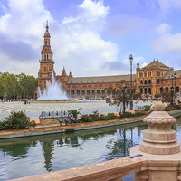 Buy canvas prints of Spanish square in Sevilla, Spain. by Dragomir Nikolov