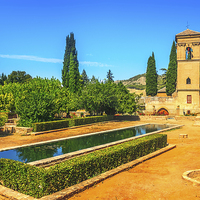 Buy canvas prints of Gardens of La Alhambra in Granada, Spain by Dragomir Nikolov