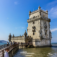 Buy canvas prints of Belem Tower is a fortified tower located in the civil parish of  by Dragomir Nikolov
