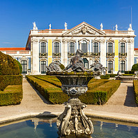 Buy canvas prints of FOUNTAIN AND NATIONAL PALACE IN QUELUZ PORTUGAL: One of the last by Dragomir Nikolov