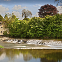 Buy canvas prints of Weir on the River Teme by John Cuyler