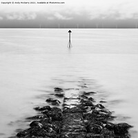 Buy canvas prints of Llanddulas Beach in Black and White by Andy McGarry