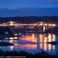 Buy canvas prints of Menai Suspension Bridge at Night by Andy McGarry