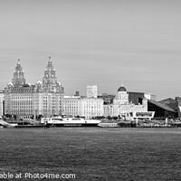 Buy canvas prints of Liverpool Waterfront B&W pano by Andy McGarry