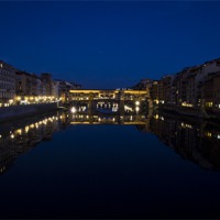 Buy canvas prints of Florence Ponte Vecchio in the Evening by Andy McGarry