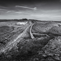 Buy canvas prints of  Hadrian's Wall in Black and White by Andy McGarry