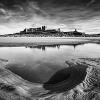 Buy canvas prints of Bamburgh Castle Black & White by Andy McGarry