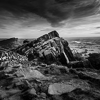 Buy canvas prints of Hen Cloud and Roaches Black and White by Andy McGarry
